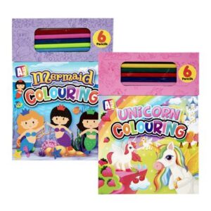Book colouring pad girls w/pencils asstd