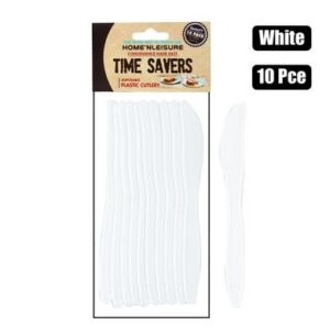 Cutlery pl knives 10pce white/clear h&l